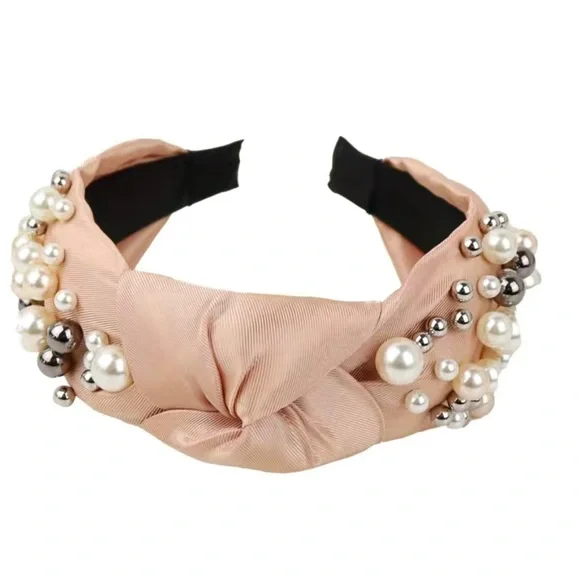 1 PCS No Slip Knotted Cross Pearl Headband - Picture 10 of 12